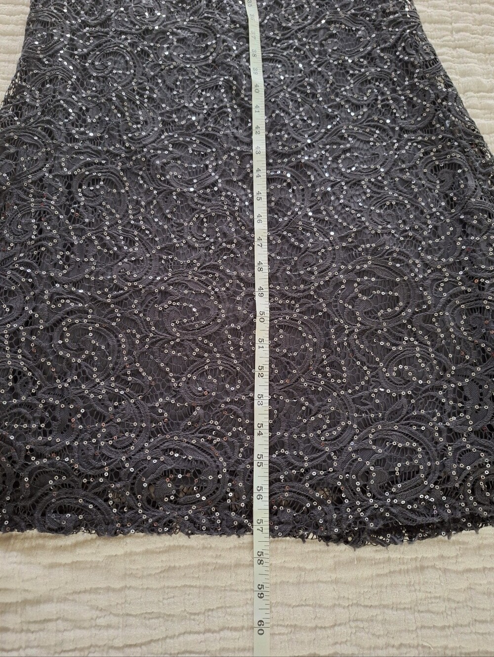 MARINA Black Lace Sequin Maxi Gown - Picture 8 of 9